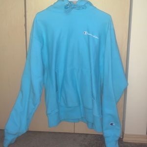 teal champion hoodie